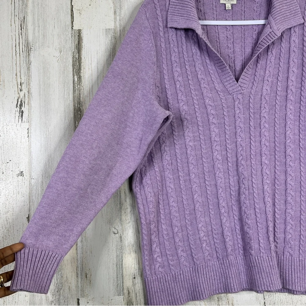 Talbots Women's 1X Cozy Purple Knit Sweater‎ Classic Preppy Winter Layering
